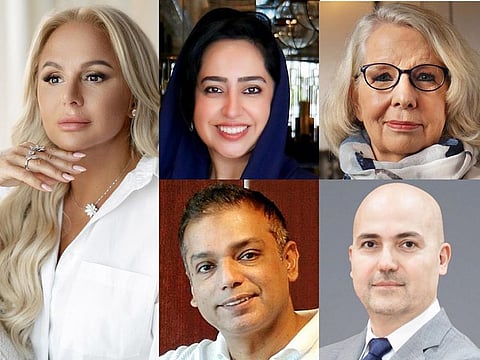 UAE residents (clockwise) Zuzana Kapova,Dr Mariam Ketait, Paddy Kennedy, Dr Payam Azali and Hassan Latif Talib share their inspiring goals for the year 2024.