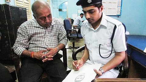 After a tough day at the office drawing criminals, Shankar likes to go home and paint to relax and unwind