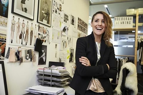 Fashion designer Deborah Henning in her office in Dubai.