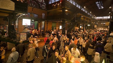 The buzzing Saint Pauli neighbourhood in Hamburg, Germany.