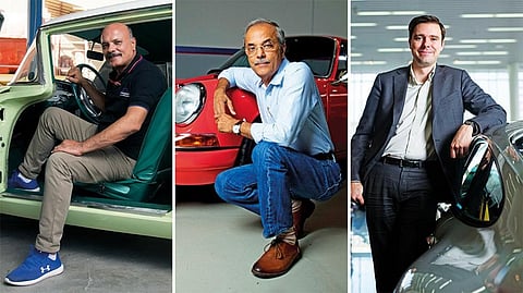 (From left) Hany Sharafeldin, Vijayan Pillai and Miguel Llorente are always on the look out for vintage cars on the market