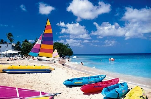 Sandy white beaches are a great setting for
watersports.