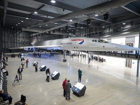 Concorde 216, the last aircraft of its type to be built, and which made the fleet's final flight, at the British Aerospace site in Filton, Bristol, where it was built. It's now the centrepiece in a dedicated Concorde museum that has opened to the public.