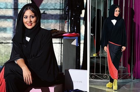 Huda makes abayas in light fabrics and soft textures women love to drape.