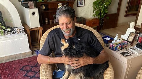 During the past month, Kapil Devil stepped out only once when he had to take the family pet, Chum Chum, to a vet