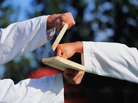 breaking wood