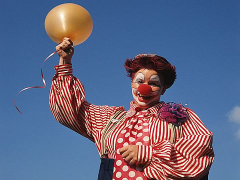 clown with balloon