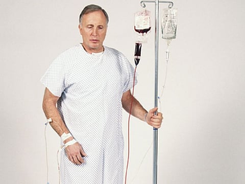 man with IV
