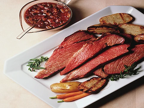 meat with potatoes on a plate