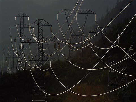 electric wires at night