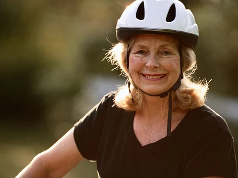 woman riding bicycle