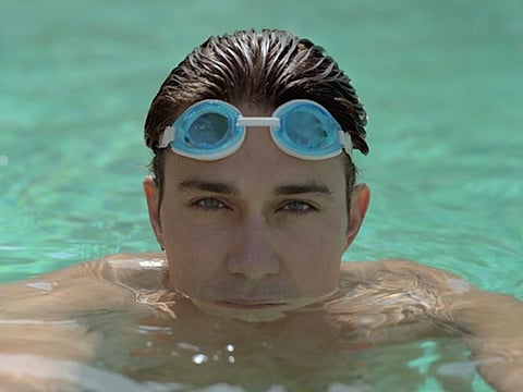 man in pool
