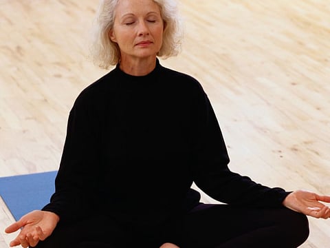 woman doing yoga