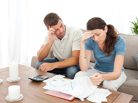 couple paying bills