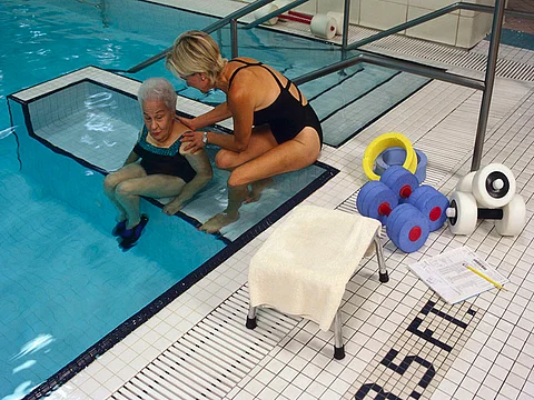 women in pool