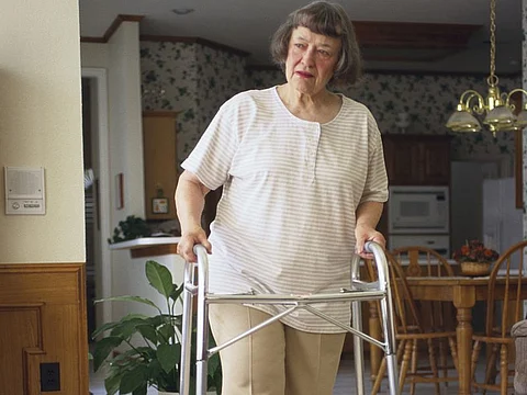 woman using walker