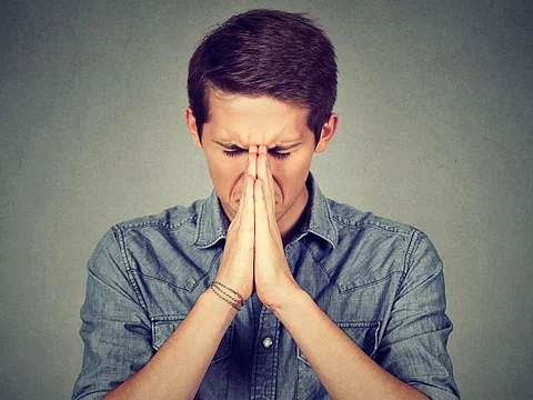 man praying