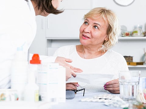 menopausal woman and doctor