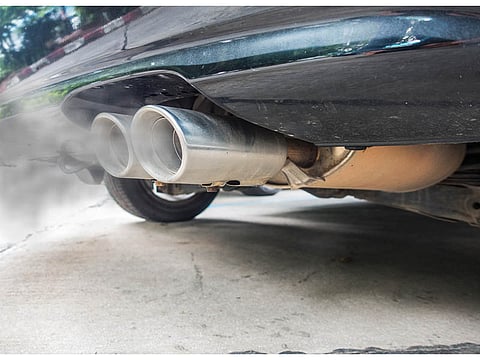 exhaust pipes at the back of a vehicle