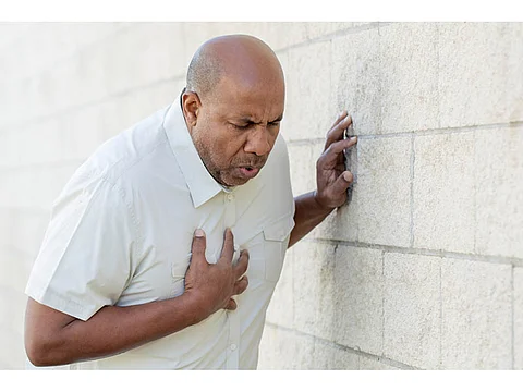man with chest pain