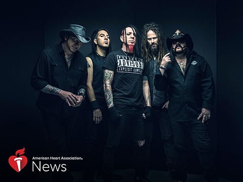 Members of the band Hellyeah, from left: Tom Maxwell, Christian Brady, Chad Maxwell, Kyle Sanders and the late Vinnie Paul