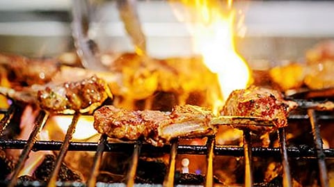 a meat on a grill