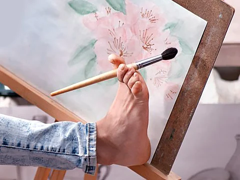 Painting with foot