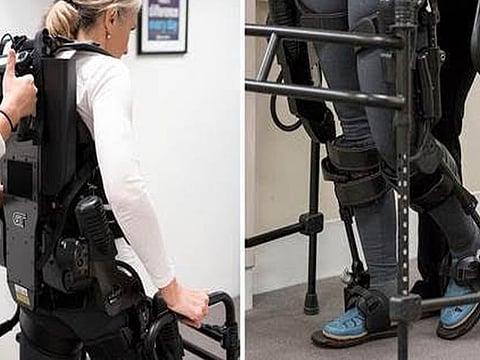 kathy miska using the exoskeleton