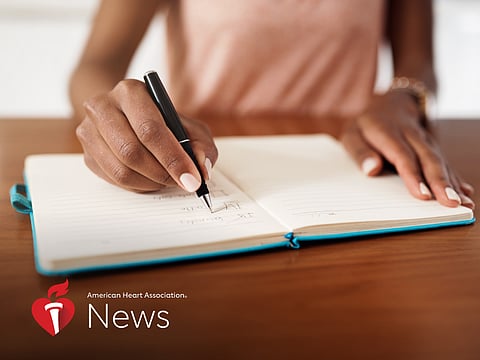 a person writing in a journal