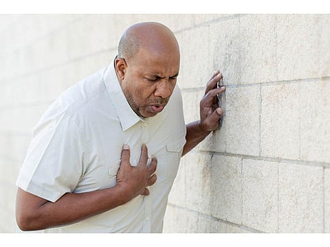 man with chest pain