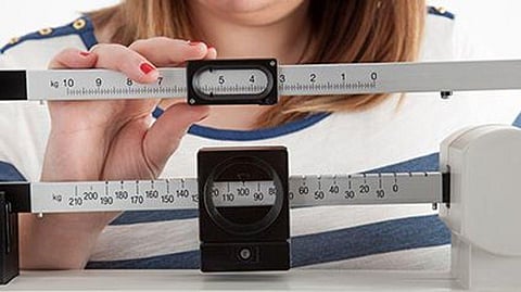 a person on the scale