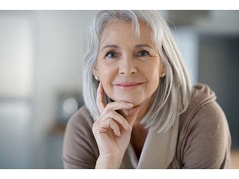 older woman smiling