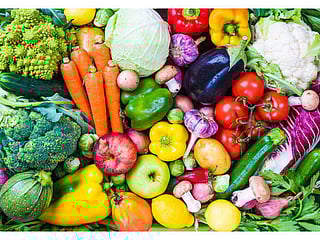 different types fruits and vegetables
