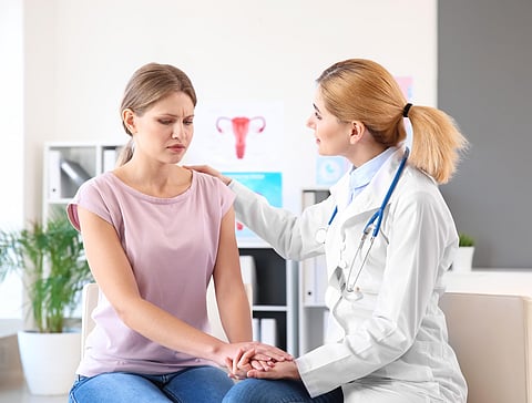 young woman patient doctor
