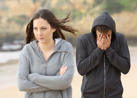 teen couple fight