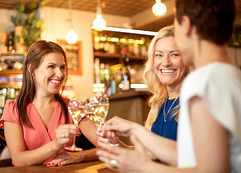 wine woman friends drinking