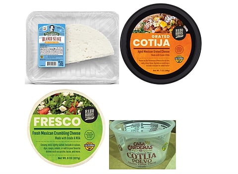 Some of the recalled products