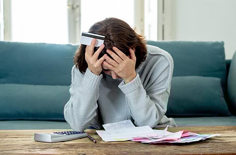 costs money finance bills woman stress
