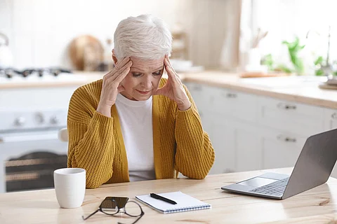 woman senior stress