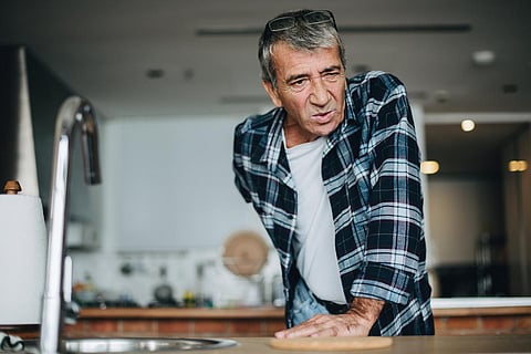 Senior man having back pain