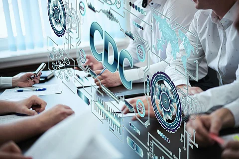Doctors team work with cdc technology hologram. The concept of disease control and prevention centers.