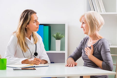 senior patient heart doctor