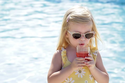 child girl cranberry juice