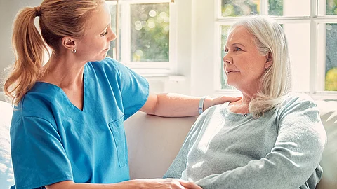 Nurse with senior woman