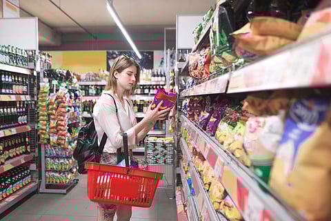 grocery store girl woman teen shopping groceries