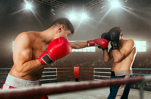 Boxeo sparring boxeadores