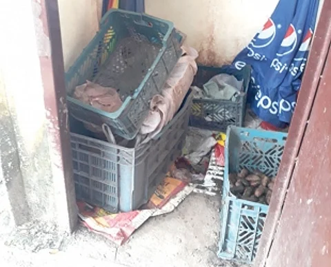 Chinchinim market vendors using toilet blocks as store room