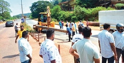 NHAI officials barricade accident-prone median gap on Curti Highway