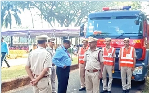 Fire services team inspects Old Goa feast venues
