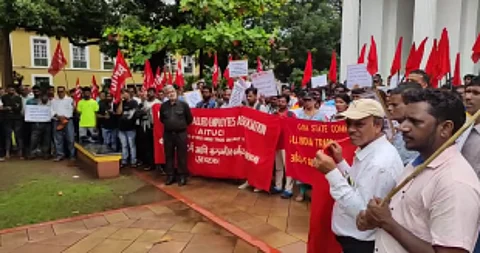 AITUC Protest at Azad Maidan: Workers Rally for Their Rights